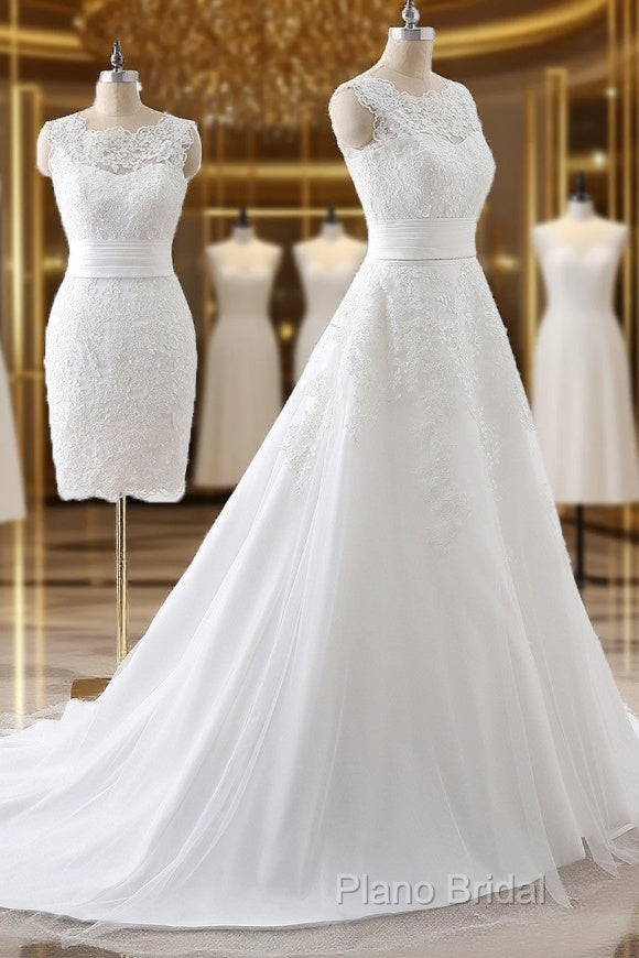 2 In 1 Wedding Dresses With Lace Appliques Main image