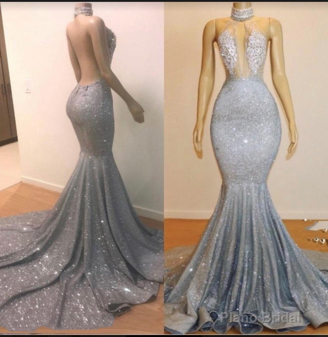 2025 High Neck  Backless Sexy Mermaid Prom Dresses Main image
