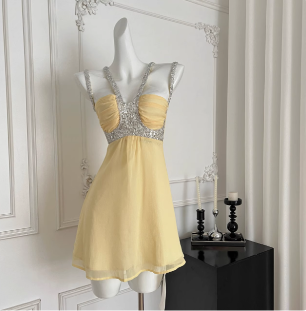 Beautiful Heavy Sequined Halter Neck Suspender Chiffon 17Th Birthday Homecoming Dresses Secondary image