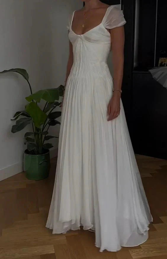 Elegant White A-Line Bride Gowns Enchanted Chiffon Luxury Wedding Dress Main image