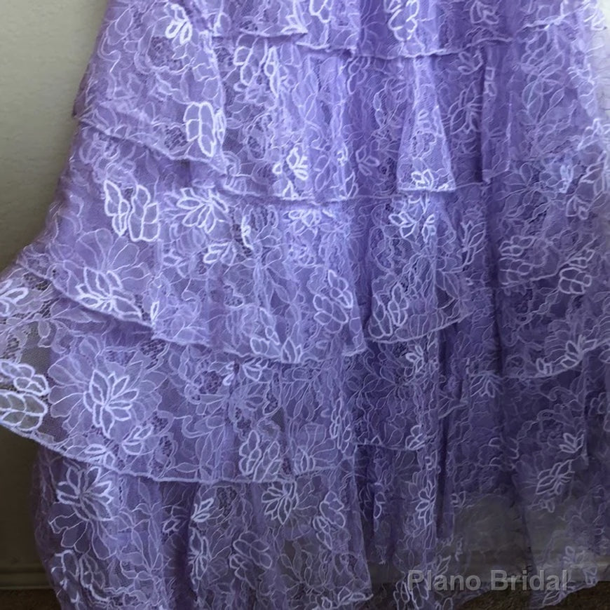 Lilac Lace Long prom dress Evening Gown Party Dress