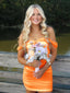 Orange Off The Shoulder Tulle Homecoming Dress Short Cocktail Dresses