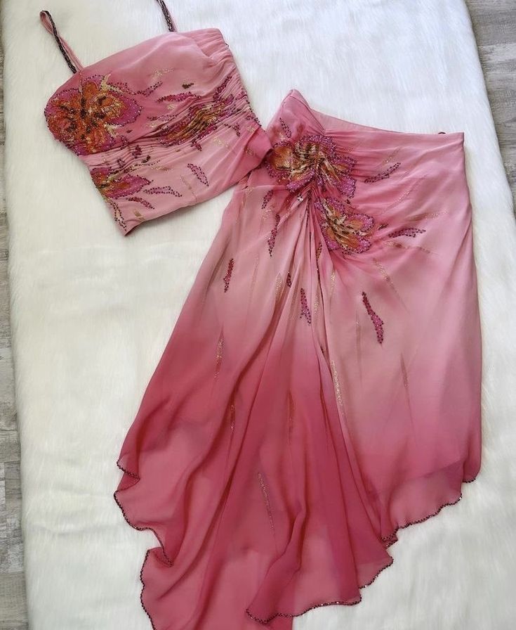 (Out Of Stock)Pink Gorgeous Exquisite Beaded Spaghetti Strap Long Chiffon Elegant Suit Ball Gown Formal Evening Dresses Party Dresses Formal Prom Dresses Secondary image