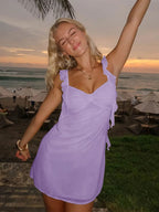 Sheath Chiffon V Neck Short Homecoming & Cocktail Dress with Ruffles