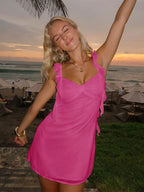 Sheath Chiffon V Neck Short Homecoming & Cocktail Dress with Ruffles