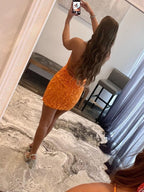 Sheath Spaghetti Straps Lace Homecoming Dress Short Cocktail Dresses