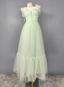 Sweet Green A-Line Tulle Long Formal Prom Dresses Bridesmaid Dresses