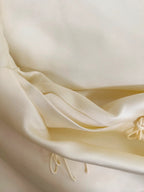 Sweet Light Yellow A-Line Spaghetti Strap Bow Satin Long Formal Prom Dresses Bridesmaid Dresses